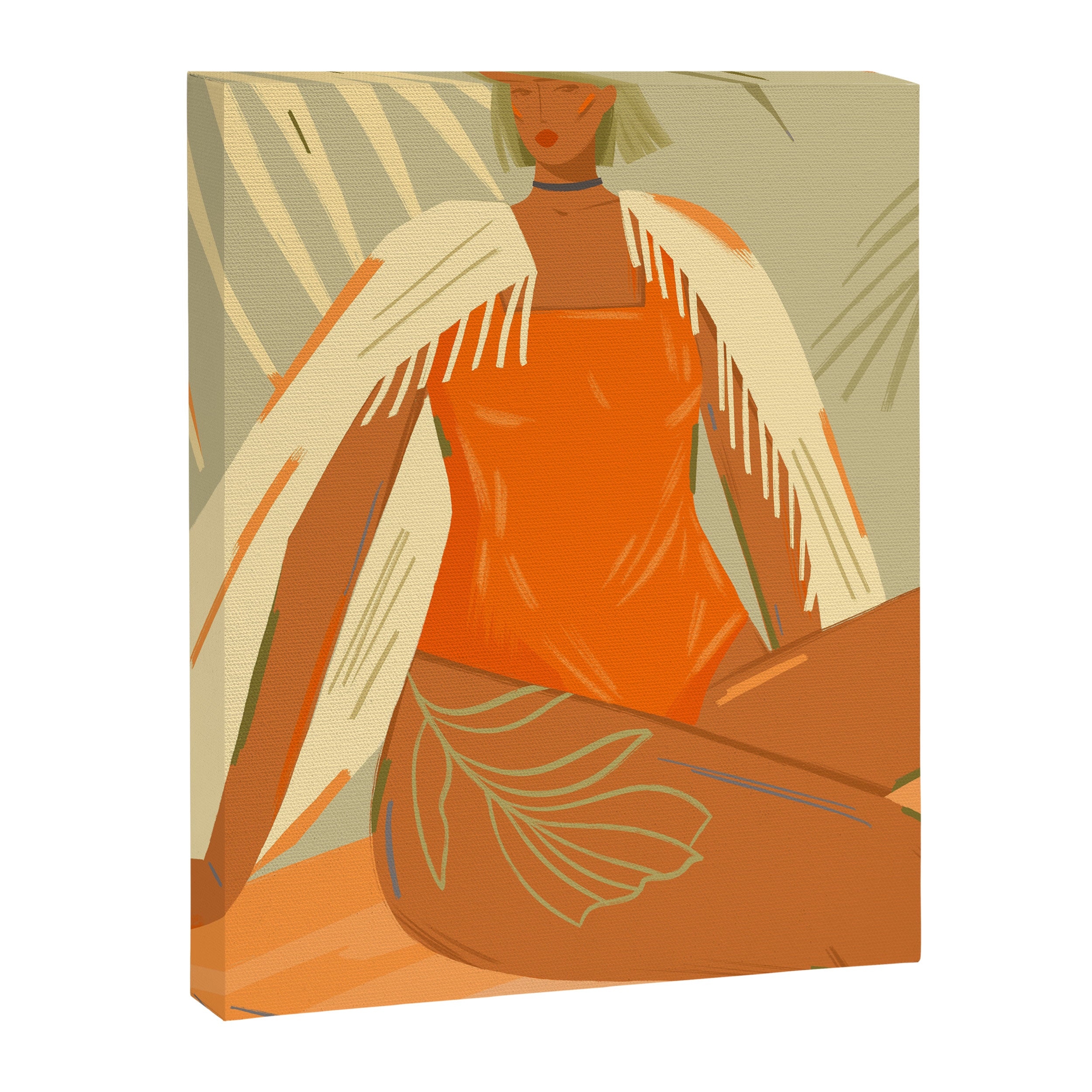 girl in a blanket on the beach Canvas Print Gallery Image 8