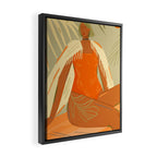 girl in a blanket on the beach Framed Canvas Print Gallery Image 2