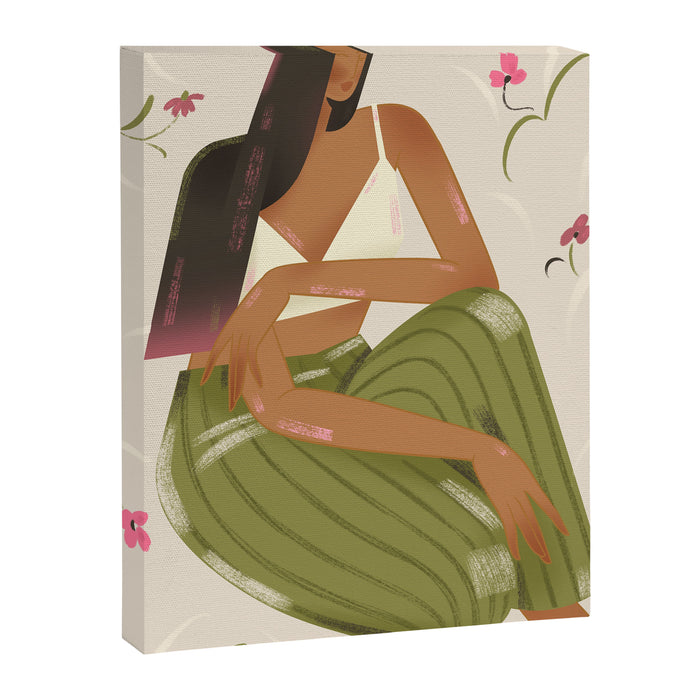 girl in green pants Canvas Print Gallery Image 1