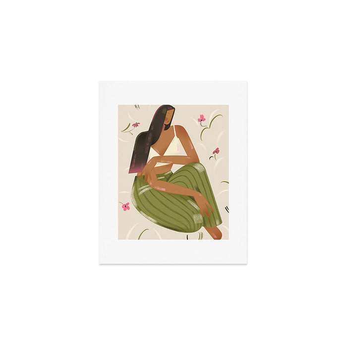 girl in green pants Art Print Gallery Image 1