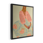  girl in pink with a glass Framed Canvas Print Gallery Image 2