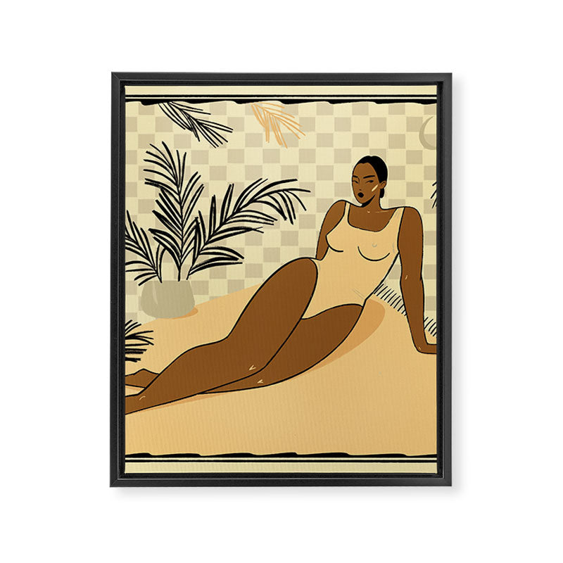  girl on the beach Framed Canvas Print Gallery Image 8