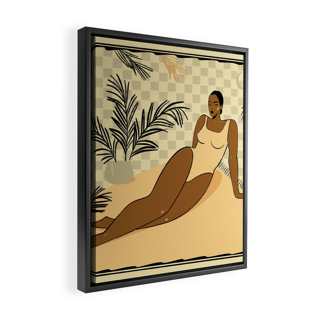  girl on the beach Framed Canvas Print Gallery Image 2