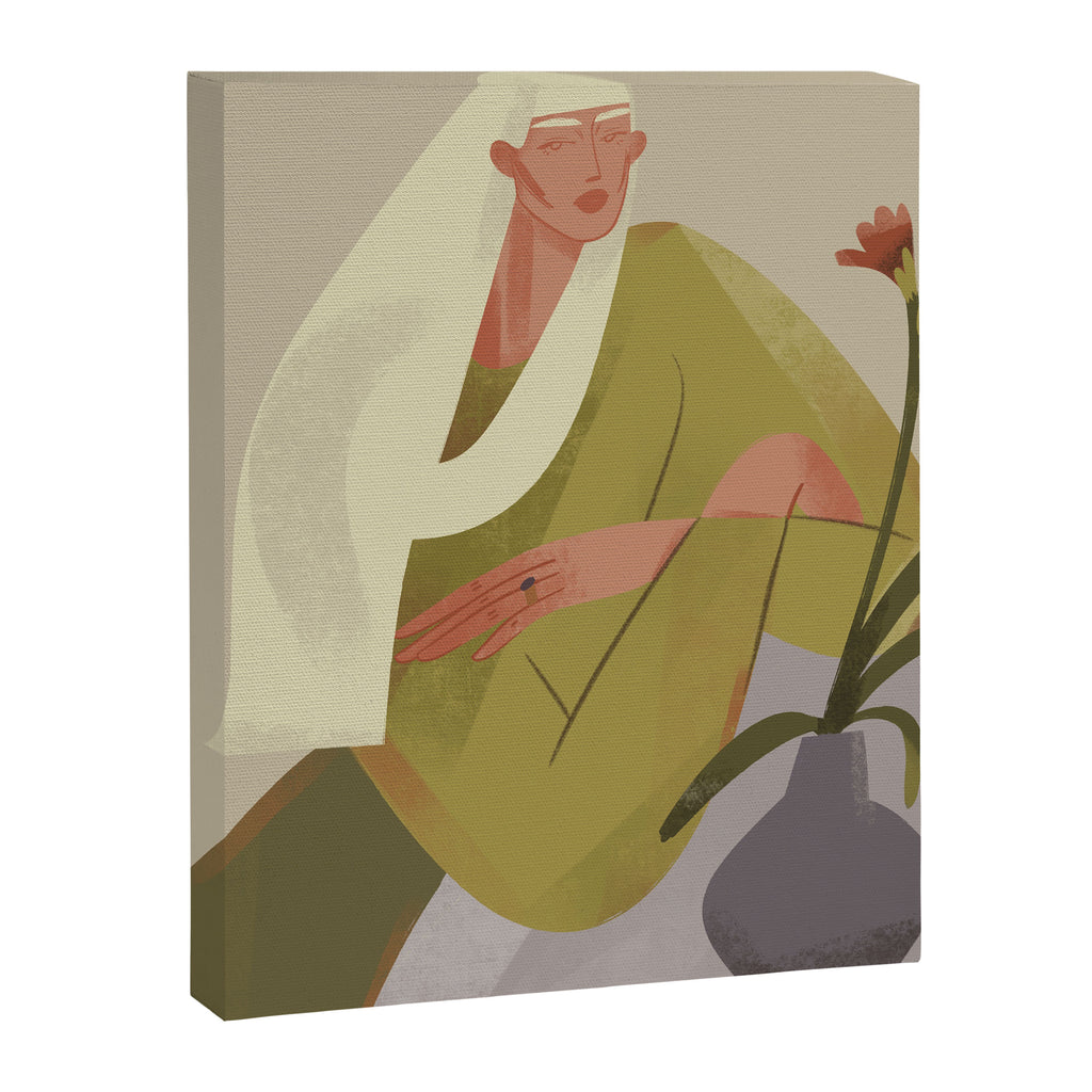 girl with a flower Canvas Print Gallery Image 6