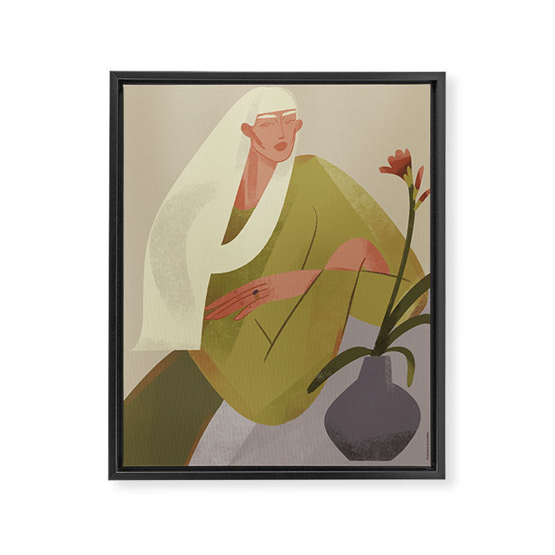 girl with a flower Framed Canvas Print Gallery Image 6