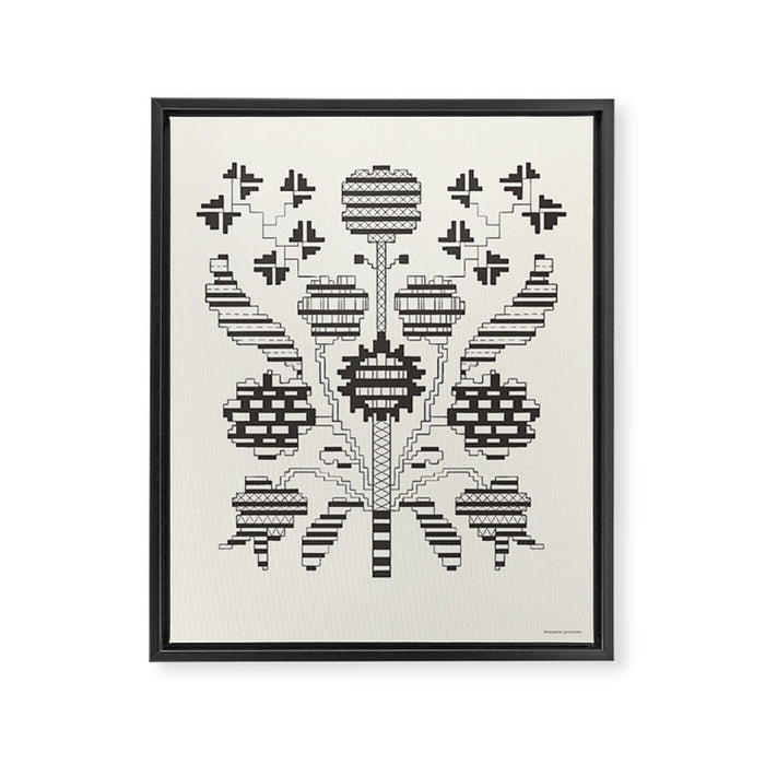 graphic floral ornament tree-flower Framed Canvas Print Gallery Image 1
