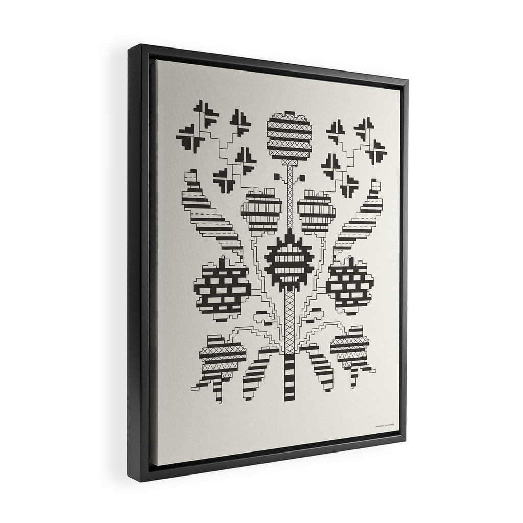graphic floral ornament tree-flower Framed Canvas Print Gallery Image 2