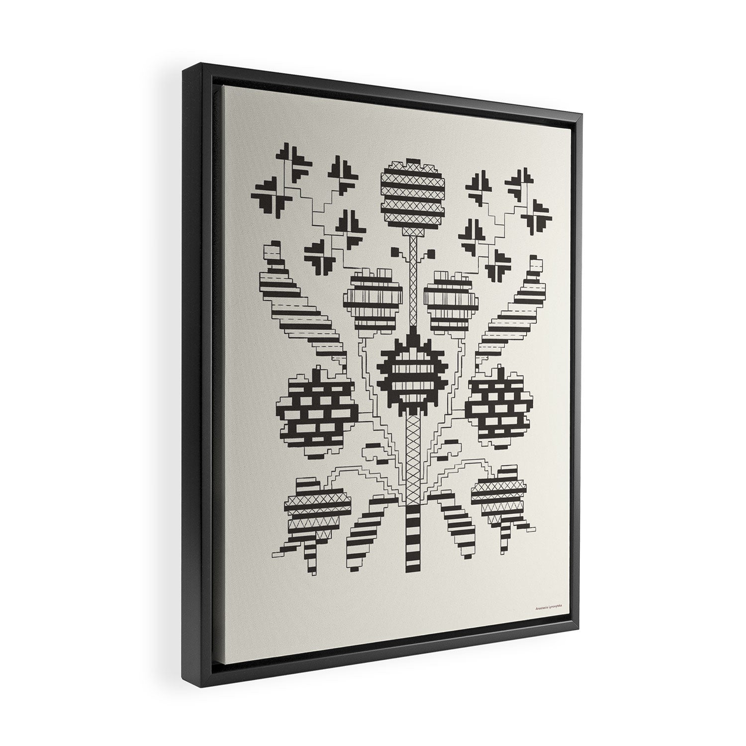 graphic floral ornament tree-flower Framed Canvas Print Gallery Image 2