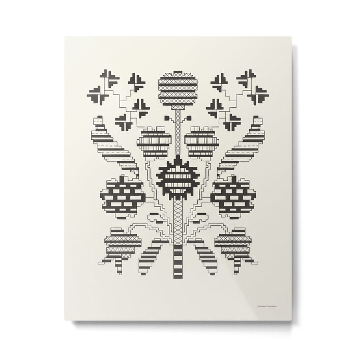 graphic floral ornament tree-flower Metal Print Gallery Image 1