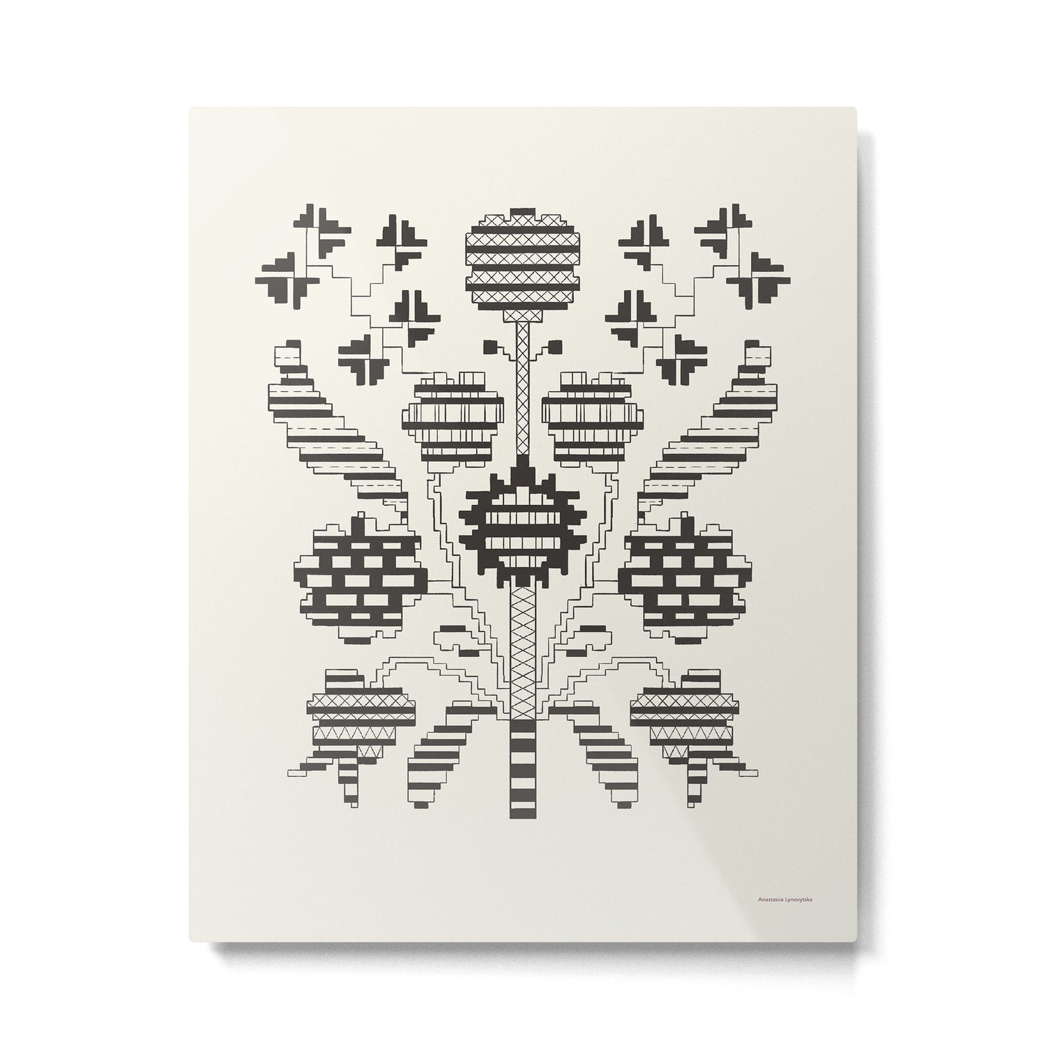 graphic floral ornament tree-flower Metal Print Gallery Image 4