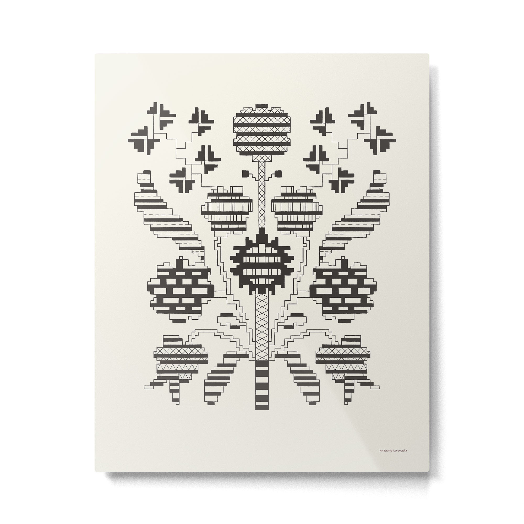 graphic floral ornament tree-flower Metal Print Gallery Image 4