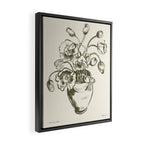  graphic monochrome bouquet of poppies flowers in a pot Framed Canvas Print Gallery Image 2