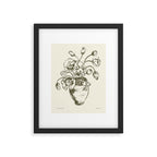  graphic monochrome bouquet of poppies flowers in a pot Framed Art Print Gallery Image 5