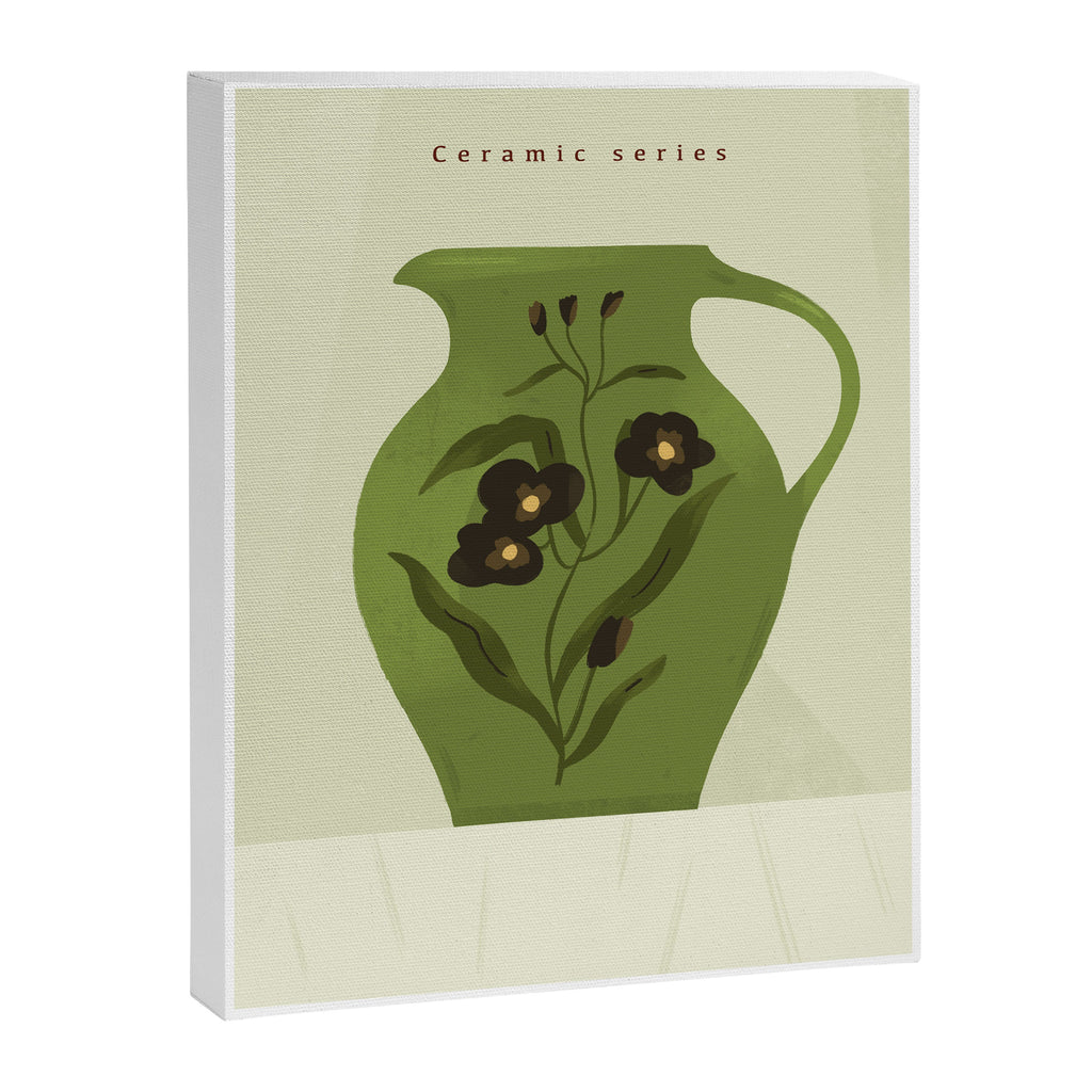 green jug with floral ornament  Canvas Print Gallery Image 6