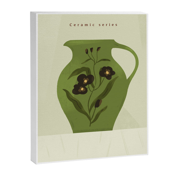 green jug with floral ornament  Canvas Print Gallery Image 1