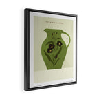 green jug with floral ornament  Framed Canvas Print Gallery Image 2