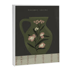 green jug with floral pink ornament  Canvas Print Gallery Image 6