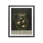 green jug with floral pink ornament  Framed Canvas Print Gallery Image 6
