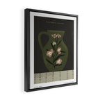 green jug with floral pink ornament  Framed Canvas Print Gallery Image 2