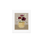 illustration of a cozy field bouquet of bright pink flowers in a vase  Art Print Gallery Image 1