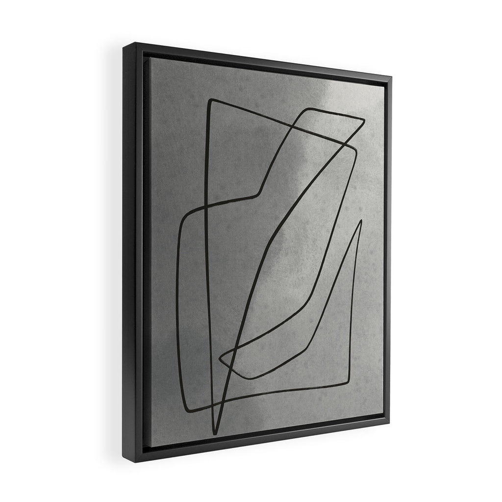  illustration with abstract graphic line Framed Canvas Print Gallery Image 2