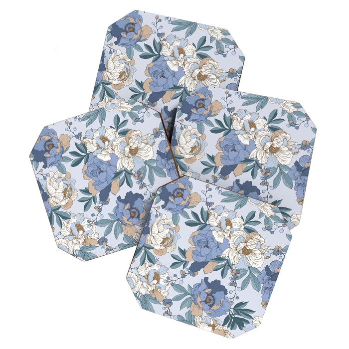  lush blue peonies  Coaster Gallery Image 1