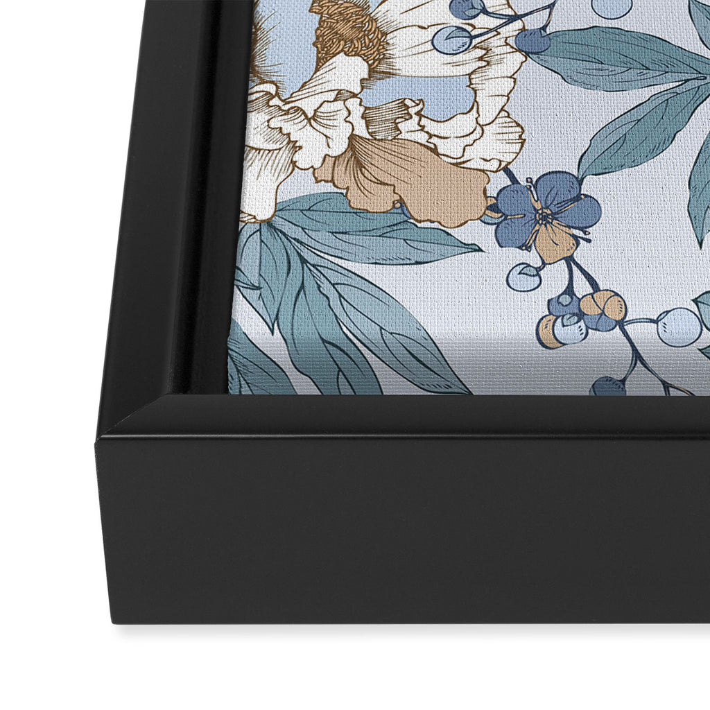  lush blue peonies  Framed Canvas Print Gallery Image 3