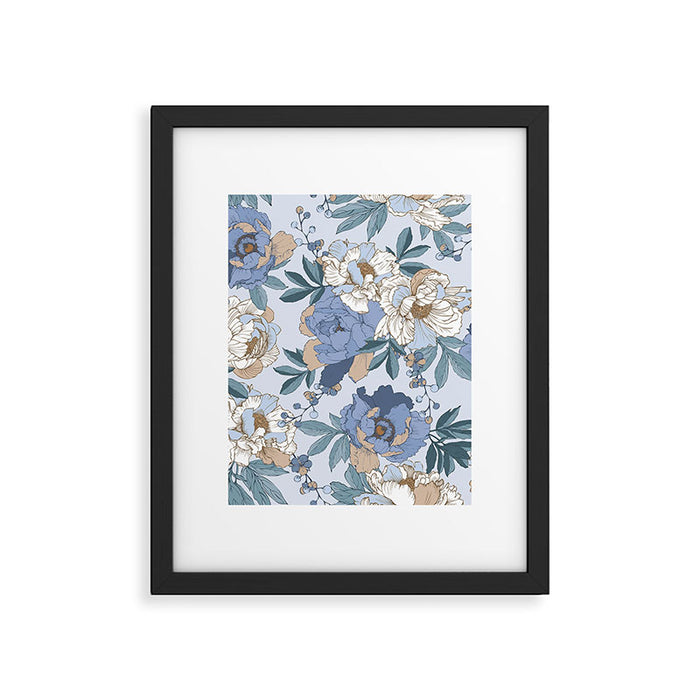  lush blue peonies  Framed Art Print Gallery Image 1