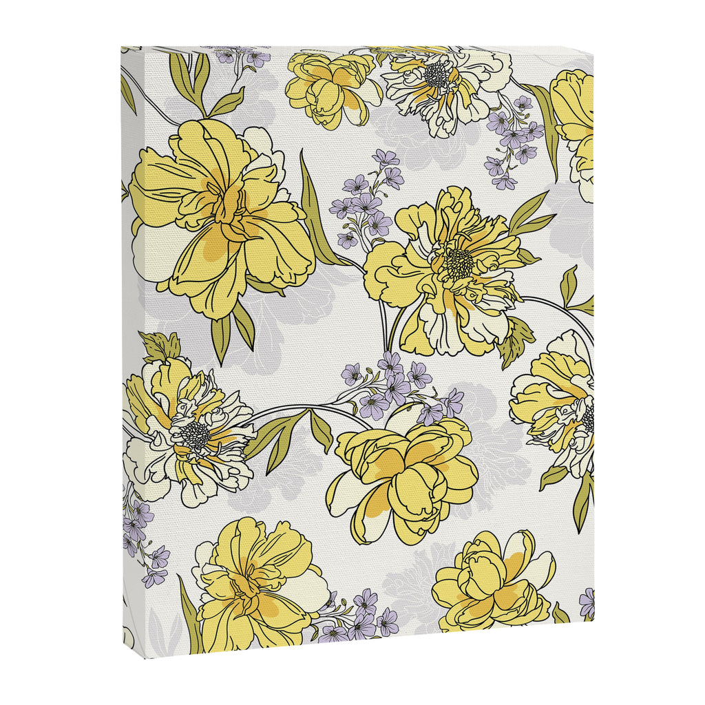 Luxurious pattern with yellow flowers Canvas Print Gallery Image 8