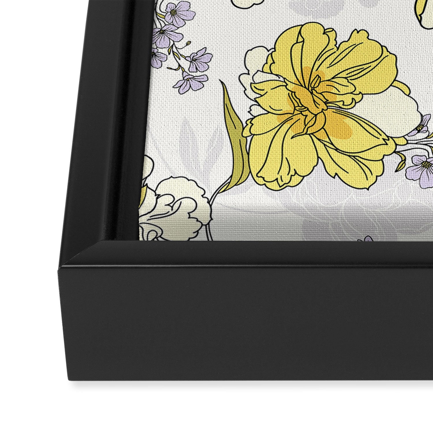 Luxurious pattern with yellow flowers Framed Canvas Print Gallery Image 3