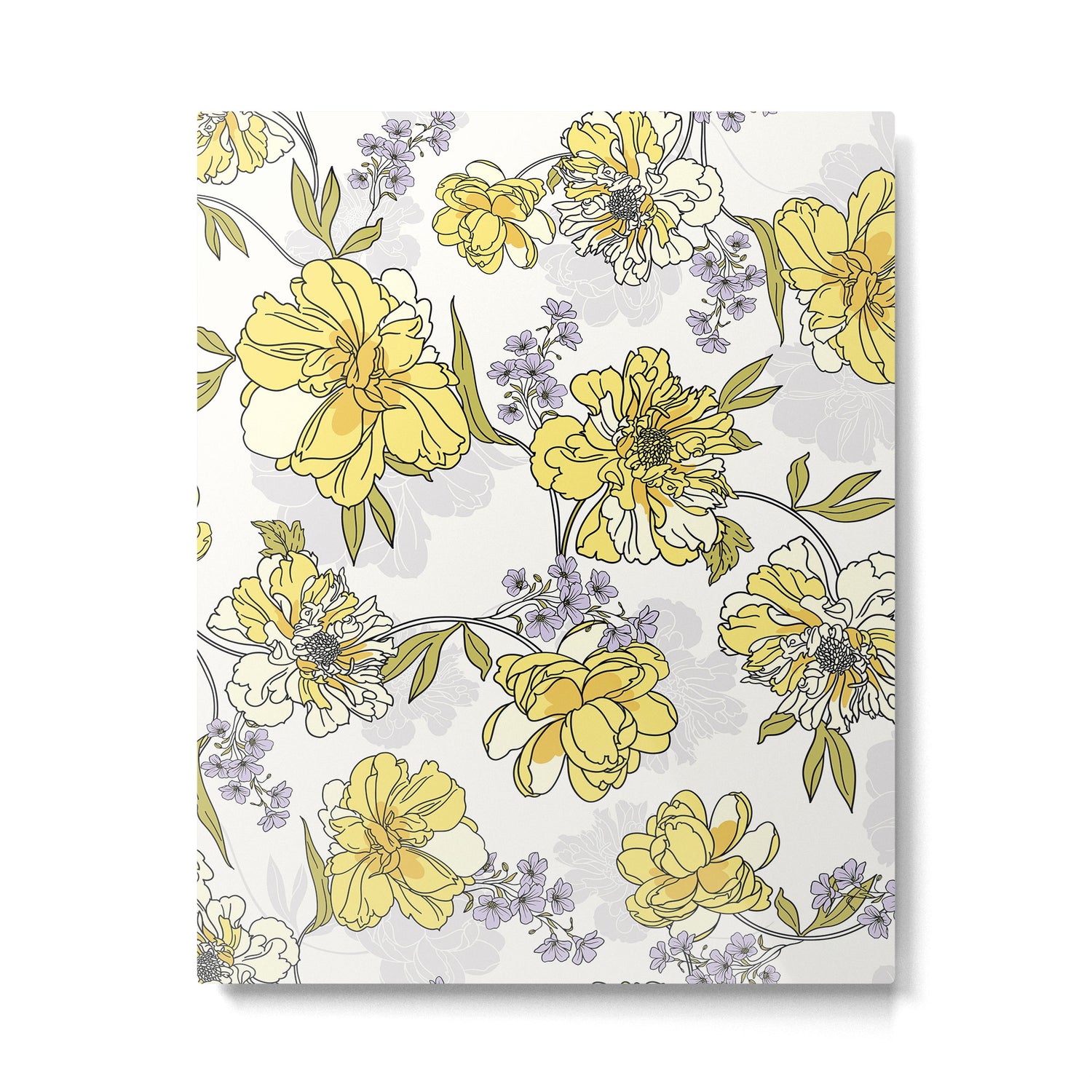Luxurious pattern with yellow flowers Metal Print Gallery Image 6
