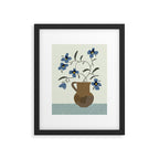  naive illustration of blue flowers in a jug Framed Art Print Gallery Image 5