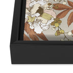 pattern lush red, beige and white peonies Framed Canvas Print Gallery Image 3