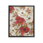 pattern lush red, beige and white peonies Framed Canvas Print Gallery Image 8