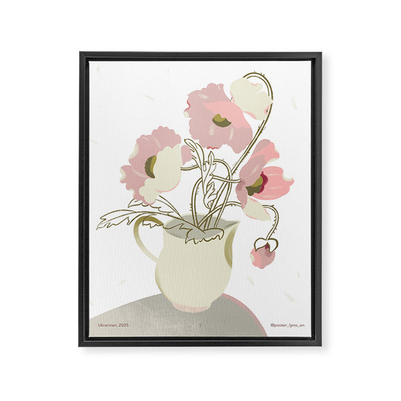  poppies in a jug Framed Canvas Print Gallery Image 6
