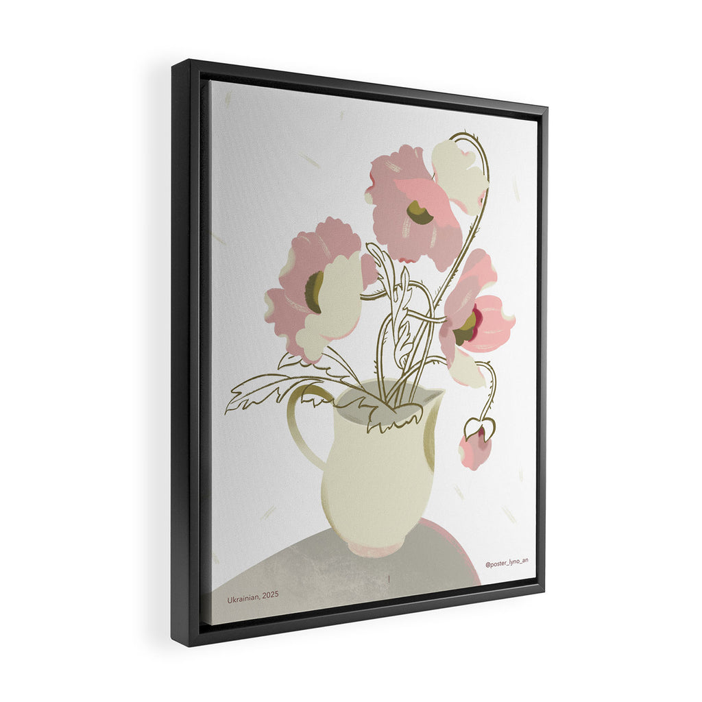  poppies in a jug Framed Canvas Print Gallery Image 2