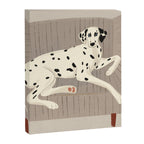 Portrait of a dog on a striped chair Canvas Print Gallery Image 8