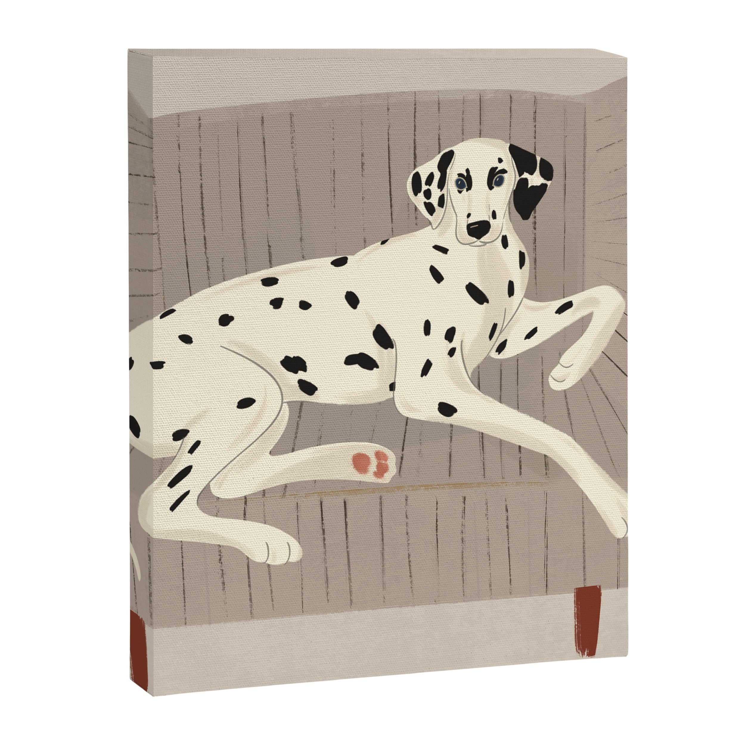 Portrait of a dog on a striped chair Canvas Print Gallery Image 8