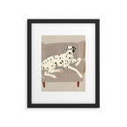 Portrait of a dog on a striped chair Framed Art Print Gallery Image 6