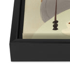 portrait of a fragile woman at a table with flowers Framed Canvas Print Gallery Image 3