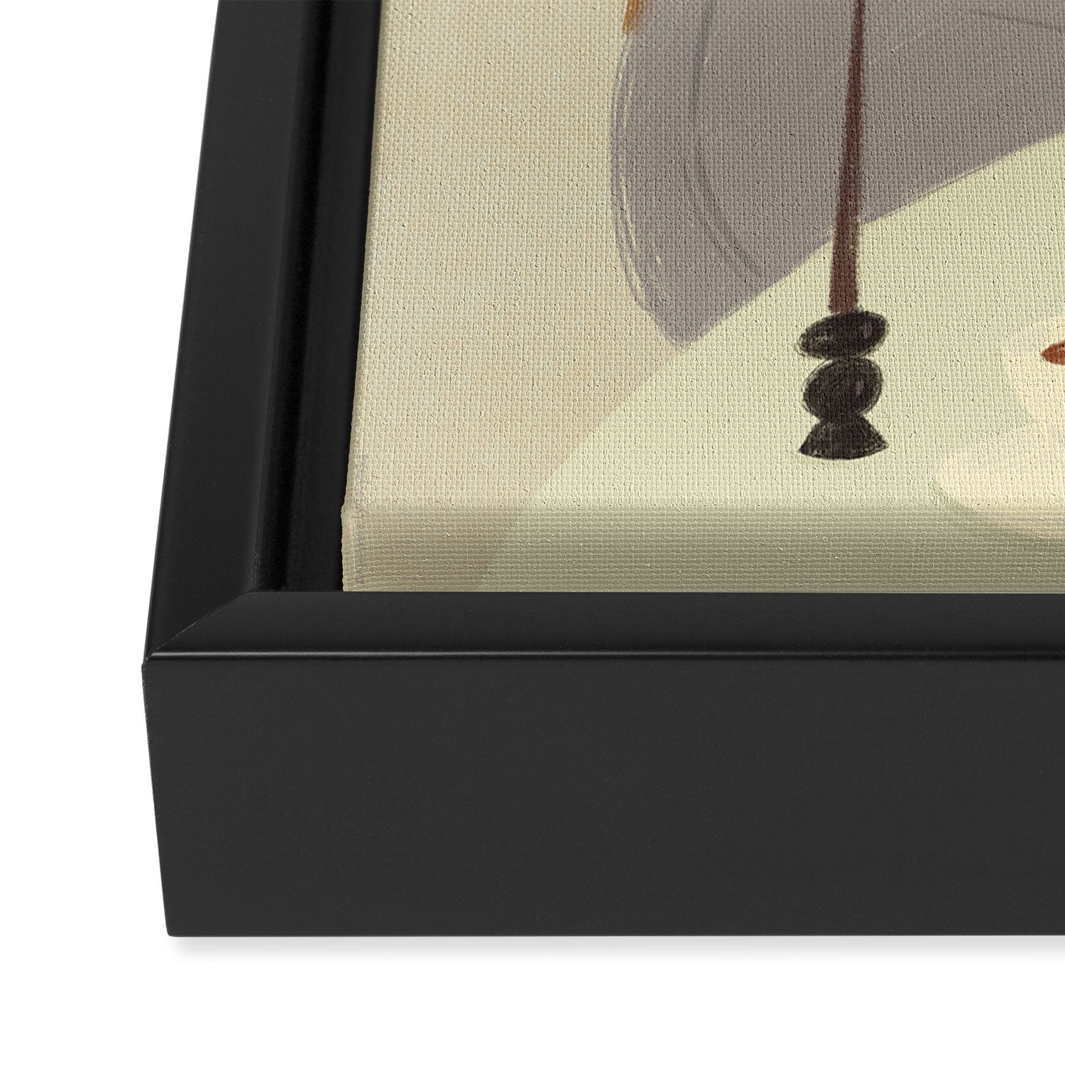 portrait of a fragile woman at a table with flowers Framed Canvas Print Gallery Image 3