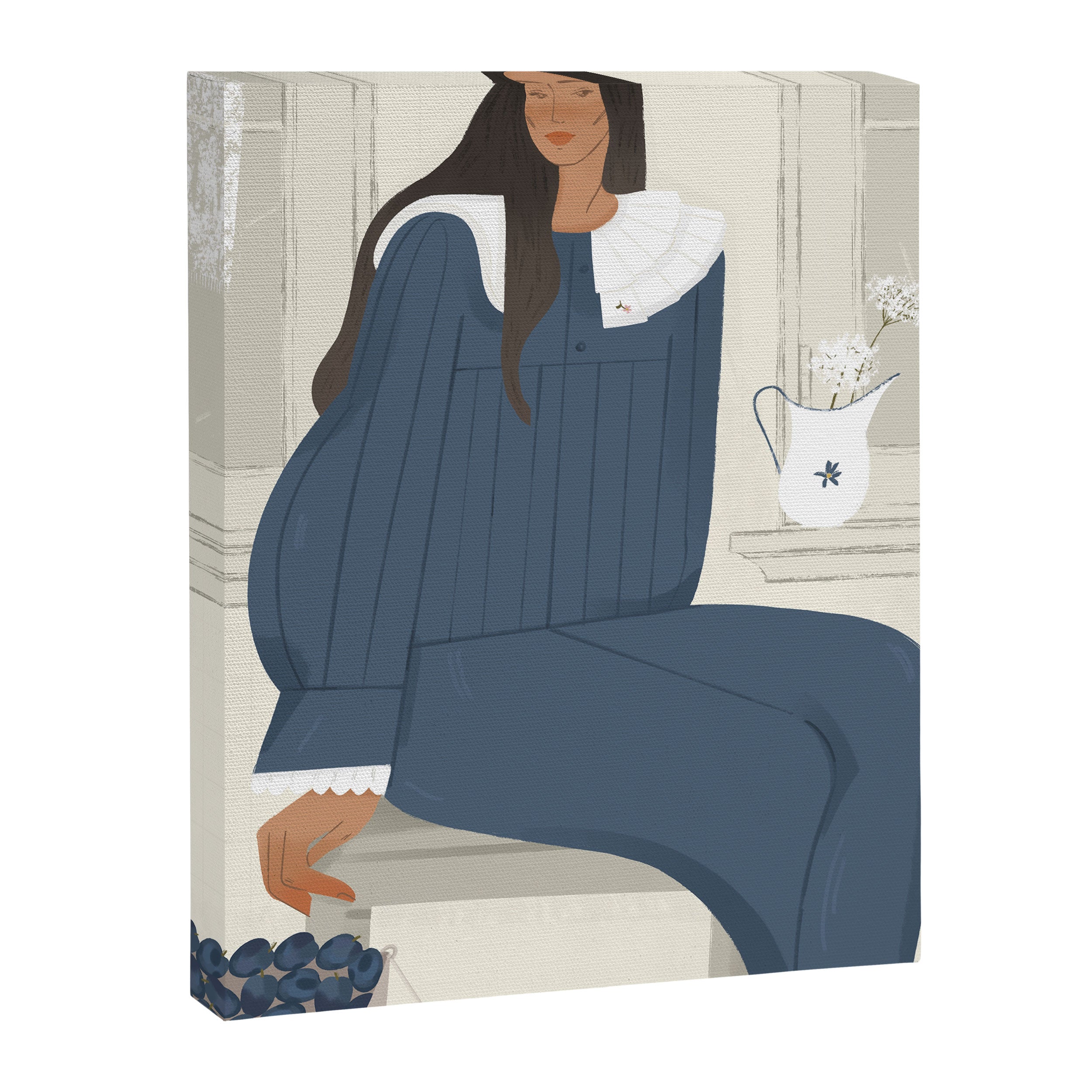  portrait of a girl with plums Canvas Print Gallery Image 6
