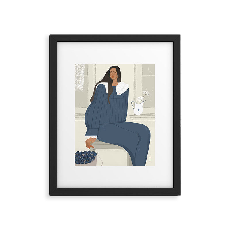  portrait of a girl with plums Framed Art Print Gallery Image 5