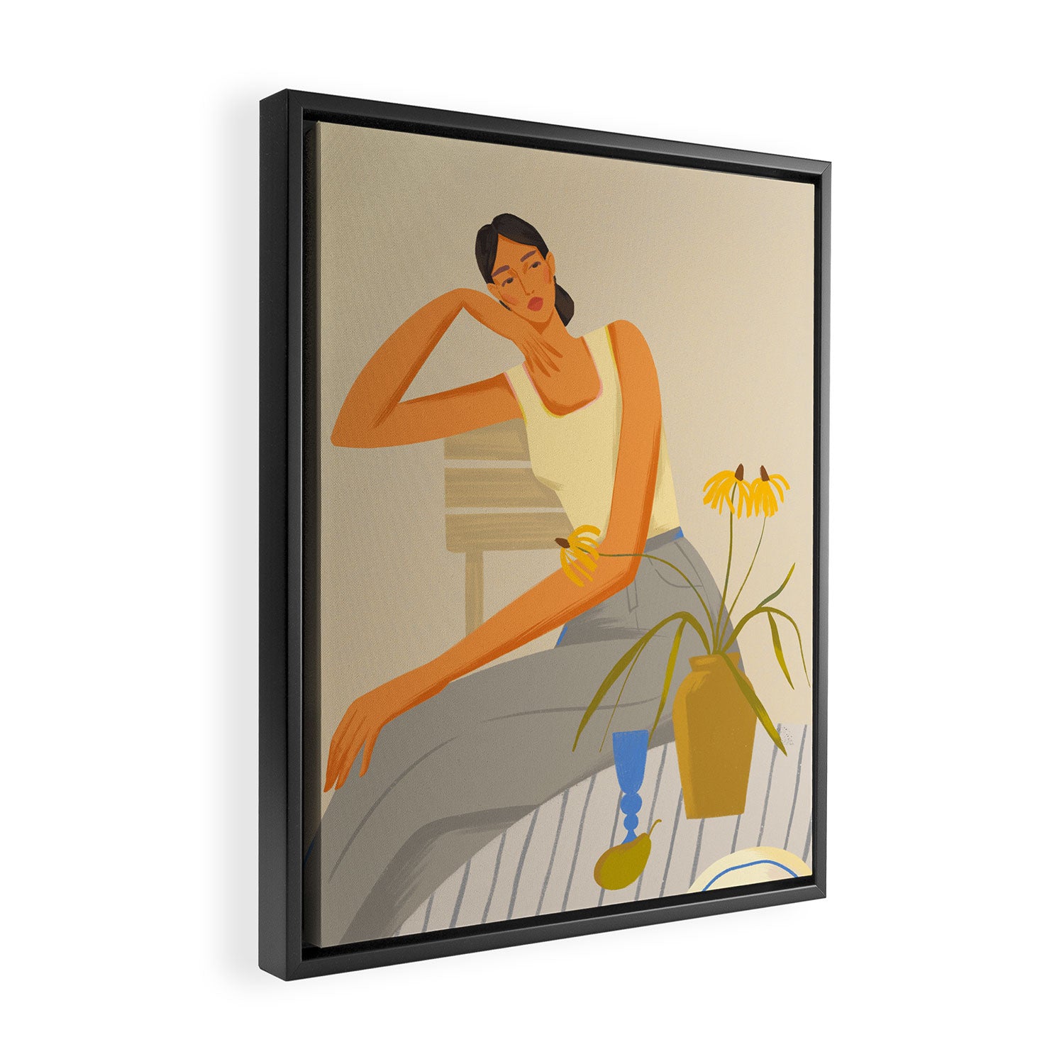  portrait of a lady Framed Canvas Print Gallery Image 2