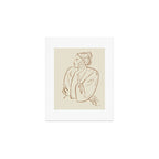 portrait of a woman graphic sepia Art Print Gallery Image 1