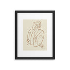 portrait of a woman graphic sepia Framed Art Print Gallery Image 5