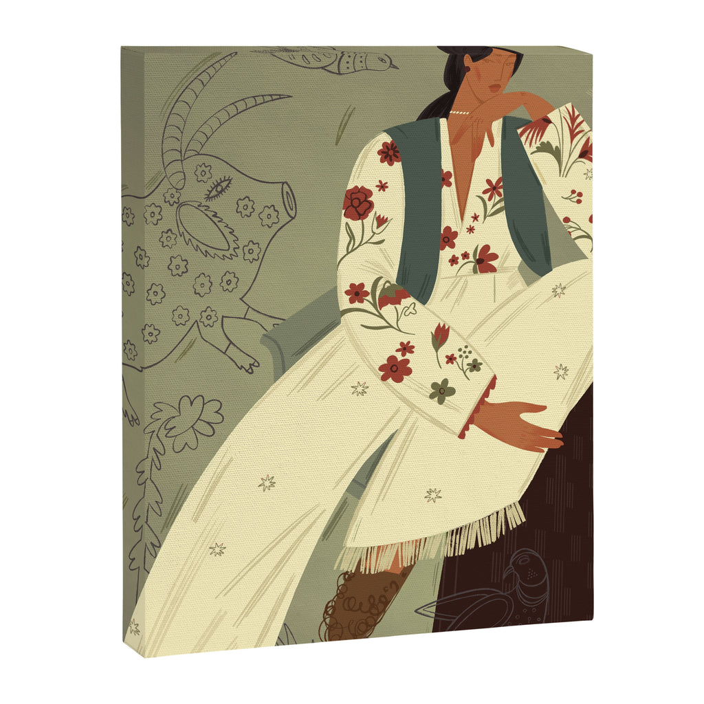 portrait of a woman in a flying costume with fantastic beasts Canvas Print Gallery Image 6