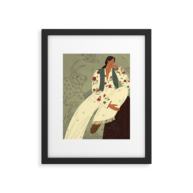 portrait of a woman in a flying costume with fantastic beasts Framed Art Print Gallery Image 5
