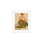 portrait of a woman with cats in ethno-modern style Art Print Gallery Image 1