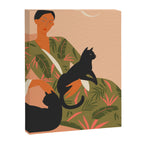 portrait of a woman with cats in ethno-modern style Canvas Print Gallery Image 8